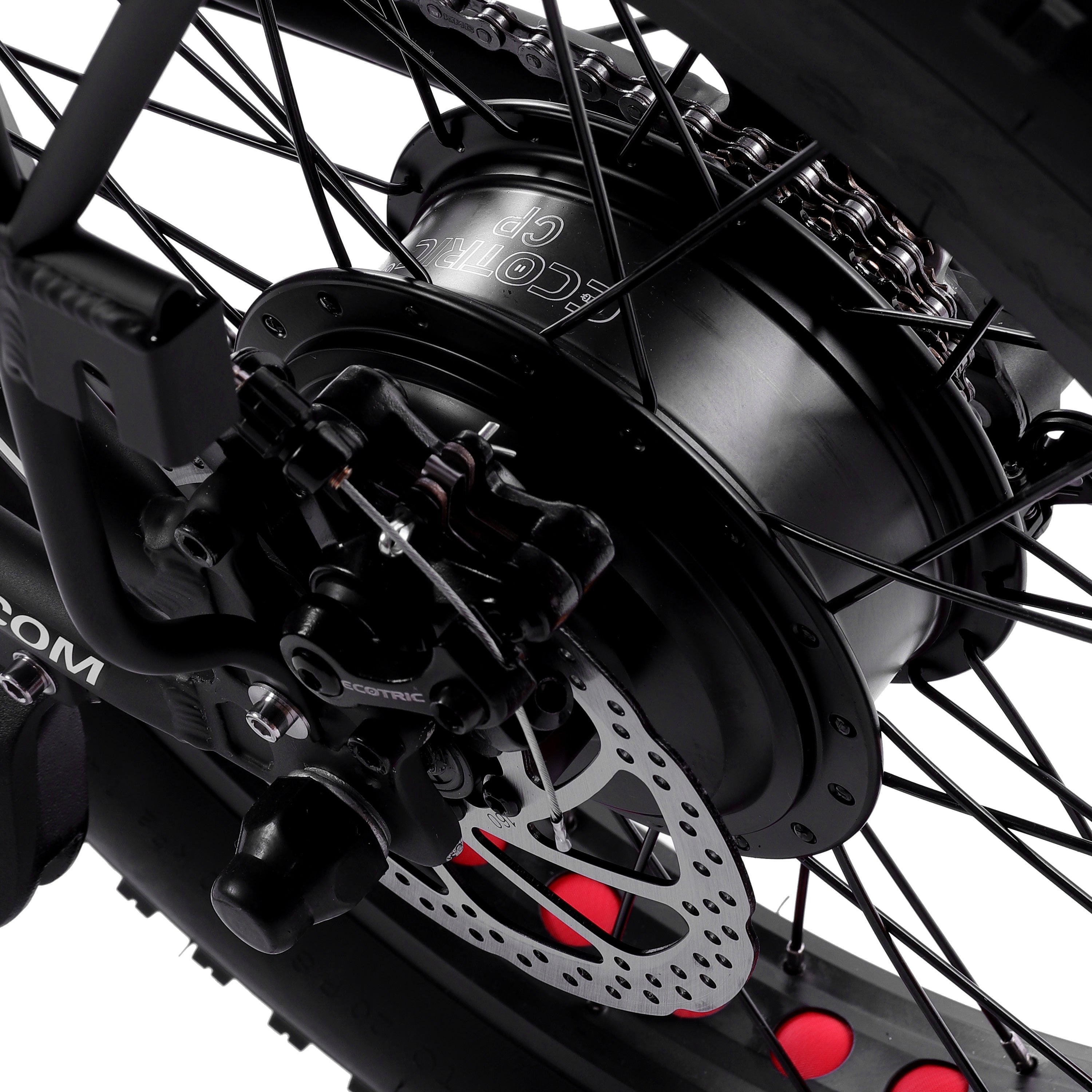 Ecotric 48V Gold Portable and Folding Fat Ebike with LCD Display