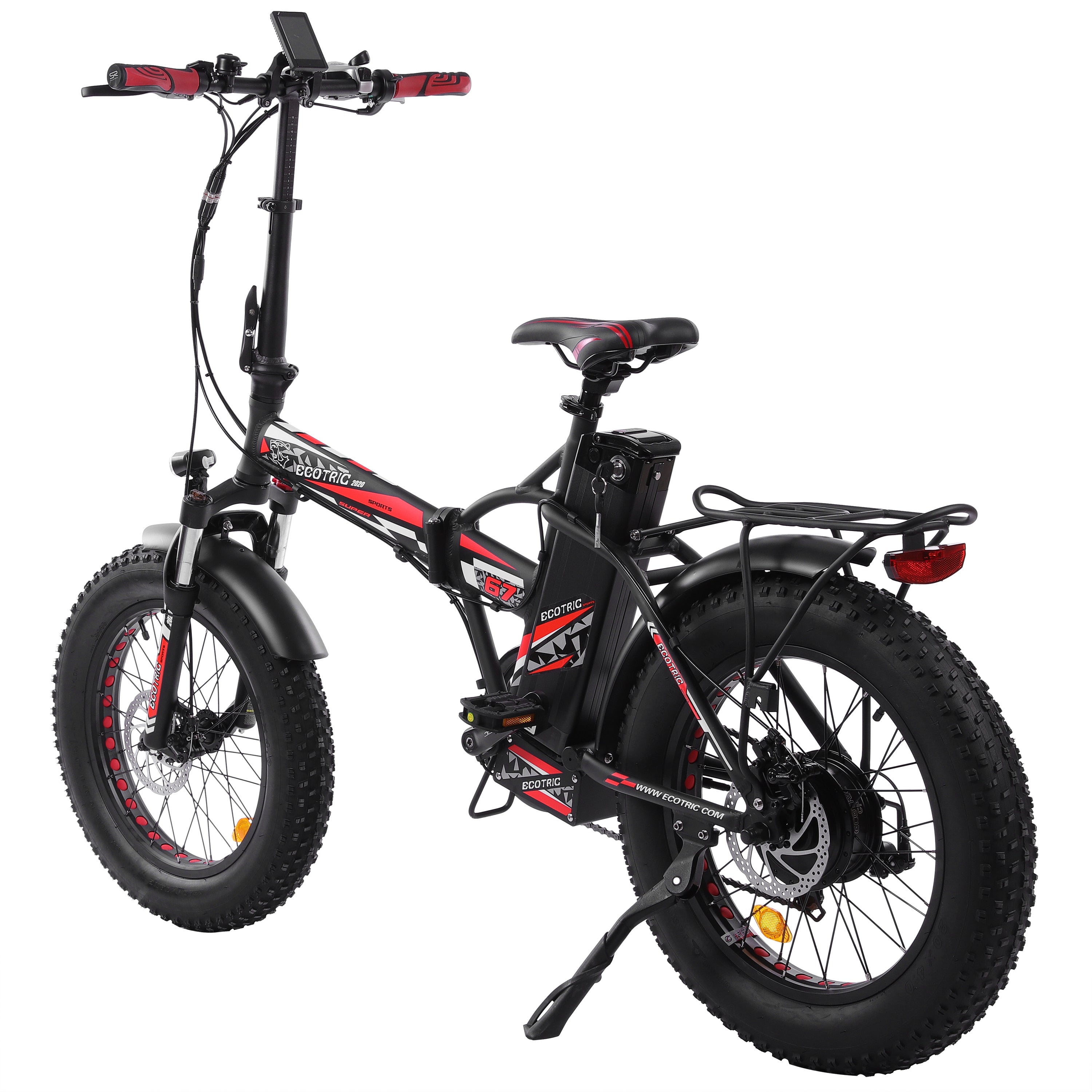 Ecotric 48V Gold Portable and Folding Fat Ebike with LCD Display