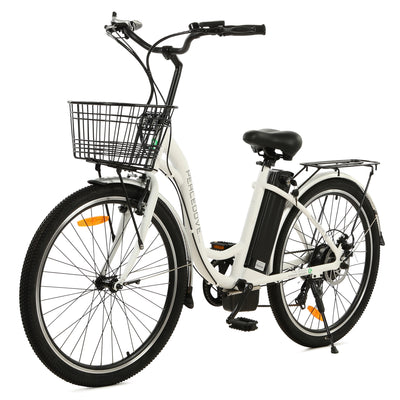 Ecotric Peacedove white electric city bike W