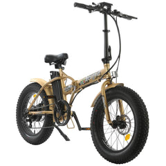 Ecotric 48V Gold Portable and Folding Fat Ebike with LCD Display