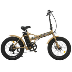Ecotric 48V Gold Portable and Folding Fat Ebike with LCD Display