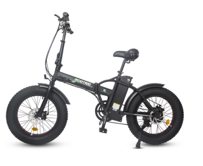 Ecotric Matt Black 48V portable and folding fat ebike
