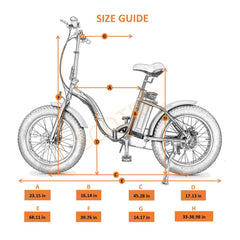Ecotric white portable and folding fat bike model Dolphin
