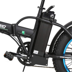 Ecotric Matt Black 48V portable and folding fat ebike