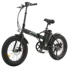 Ecotric Matt Black 48V portable and folding fat ebike