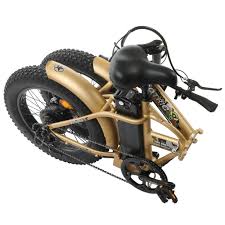 Ecotric 48V Gold Portable and Folding Fat Ebike with LCD Display
