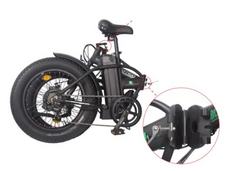Ecotric Matt Black 48V portable and folding fat ebike