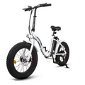 Ecotric white portable and folding fat bike model Dolphin